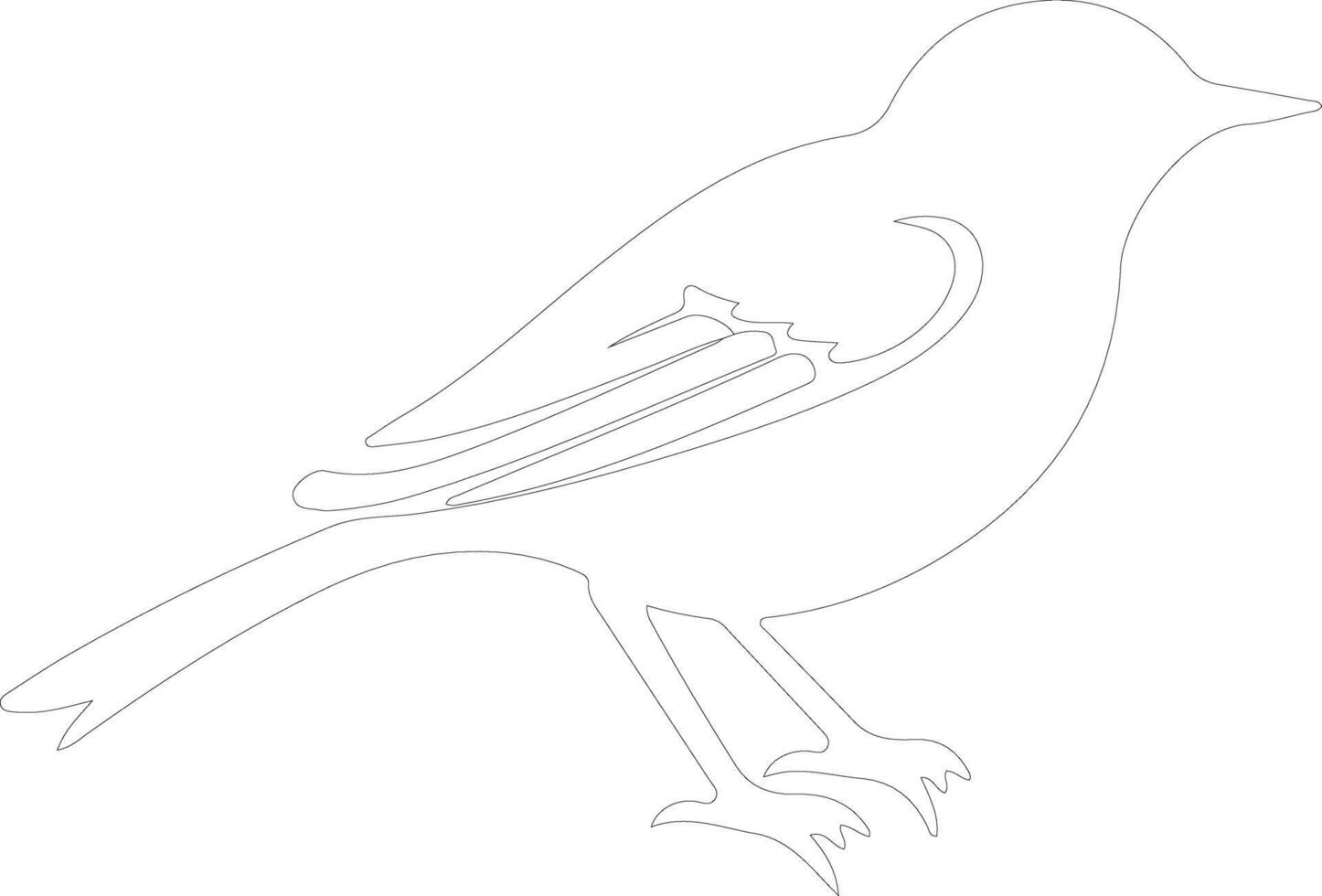 AI generated mockingbird  outline silhouette vector