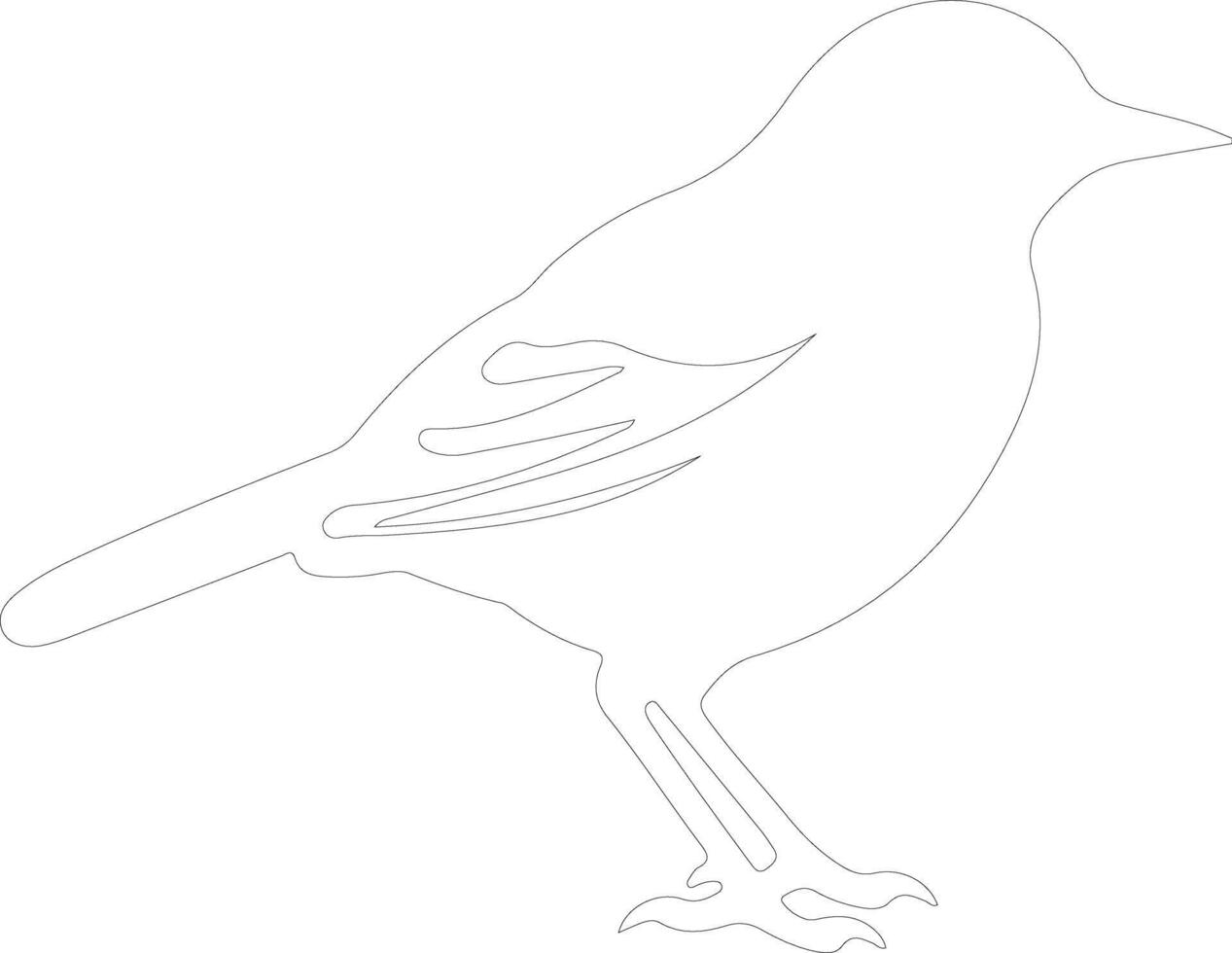 AI generated mockingbird  outline silhouette vector