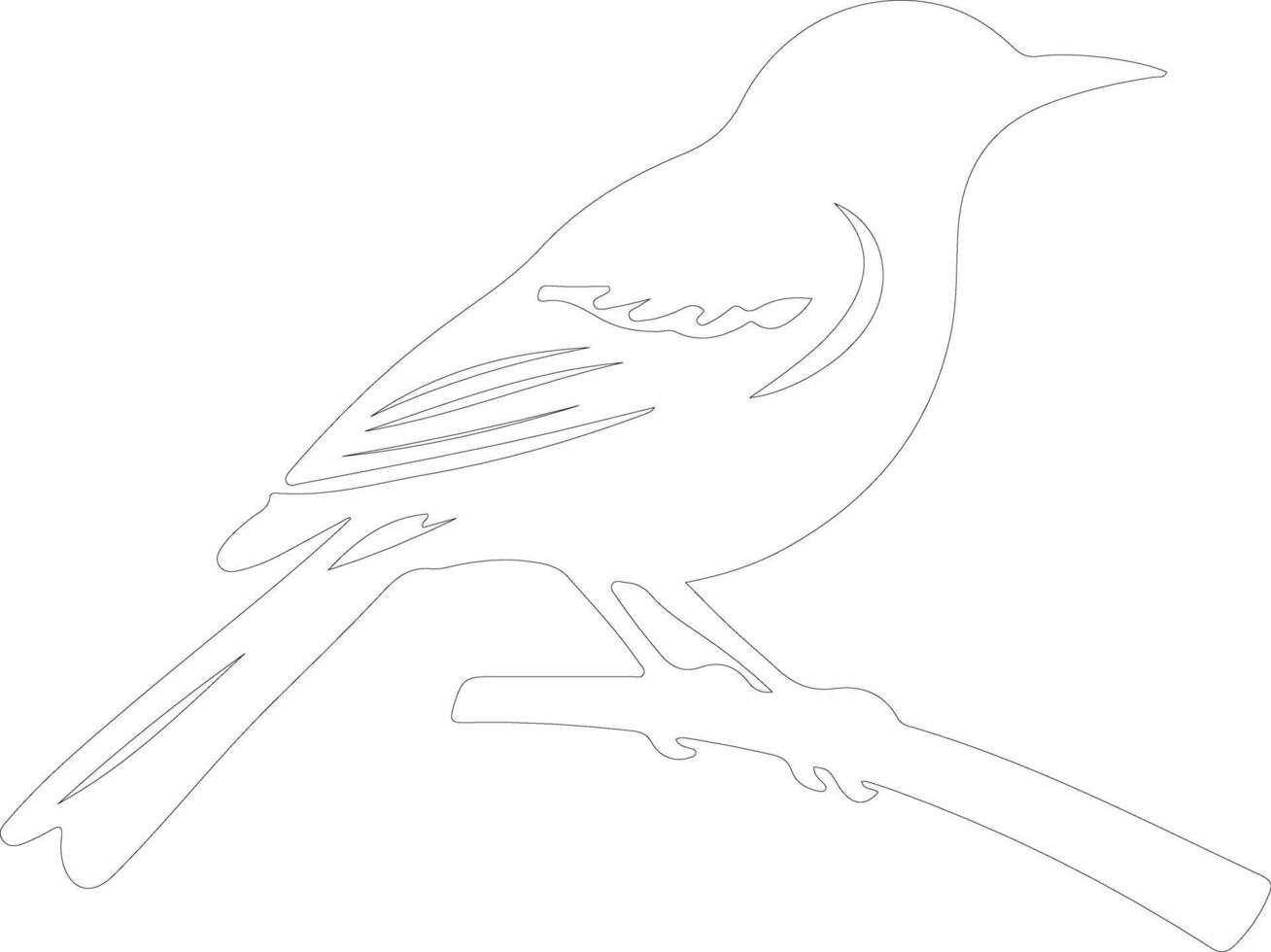 AI generated mockingbird  outline silhouette vector