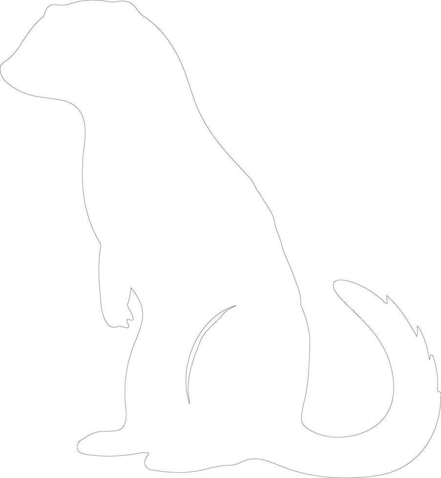 AI generated mongoose  outline silhouette vector