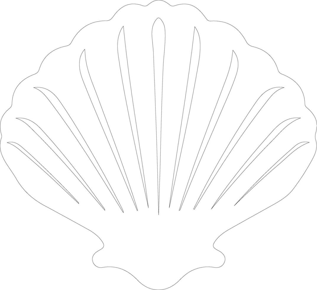 AI generated mollusk  outline silhouette vector