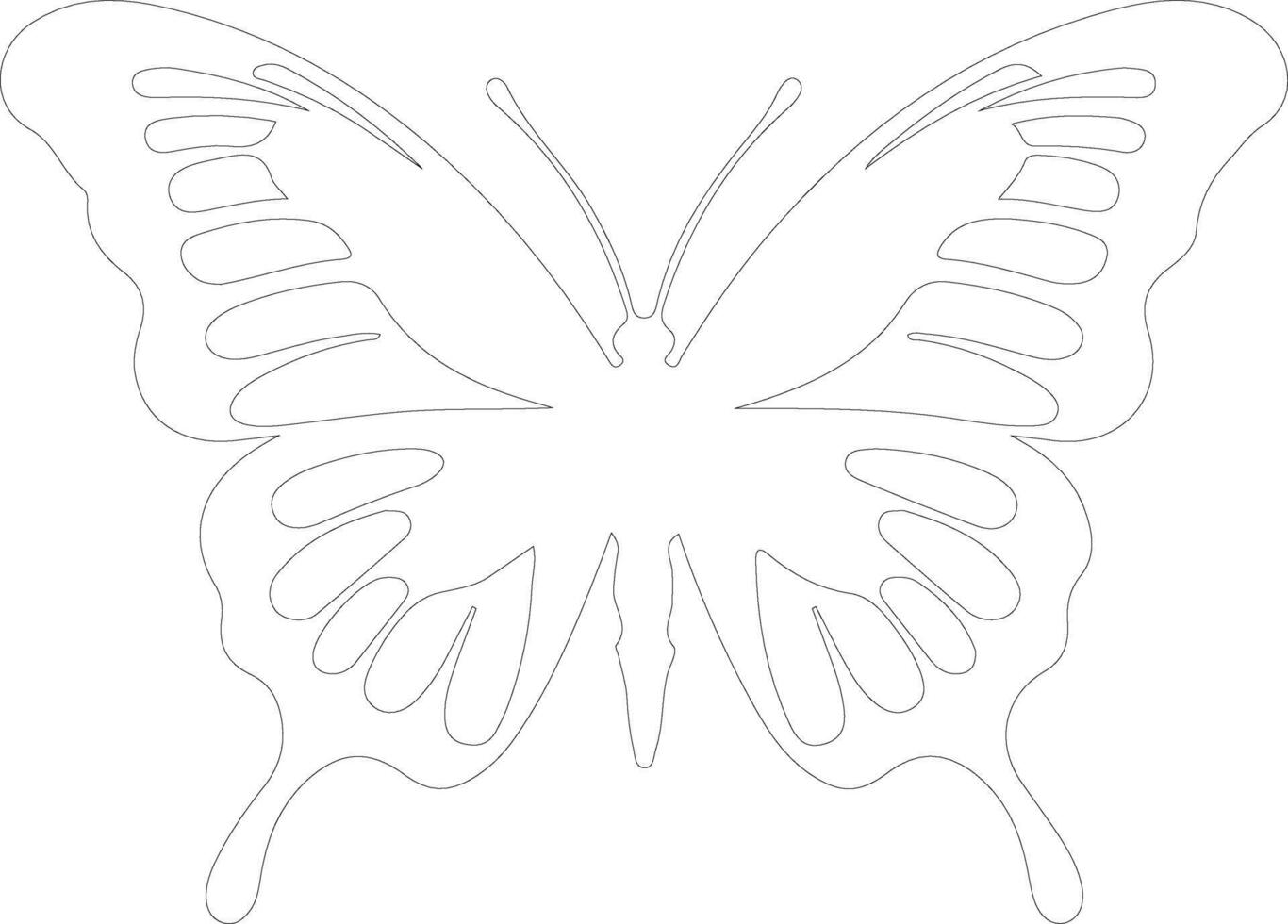 AI generated monarch butterfly  outline silhouette vector