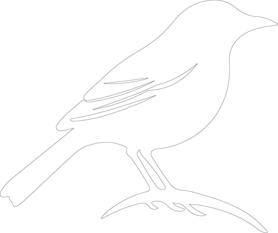 AI generated mockingbird  outline silhouette vector