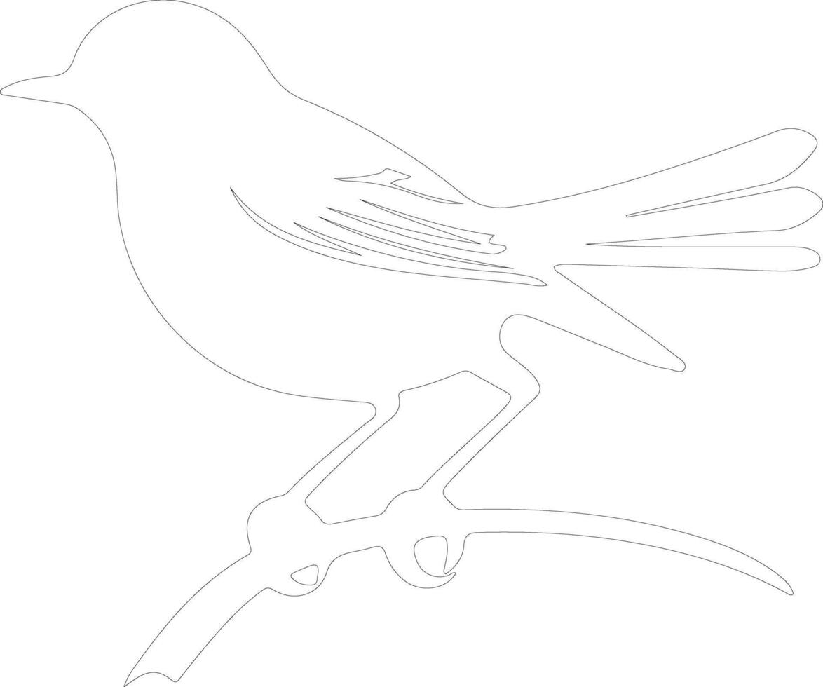 AI generated mockingbird  outline silhouette vector