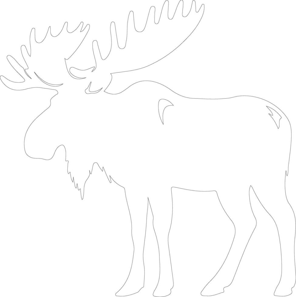 AI generated moose  outline silhouette vector