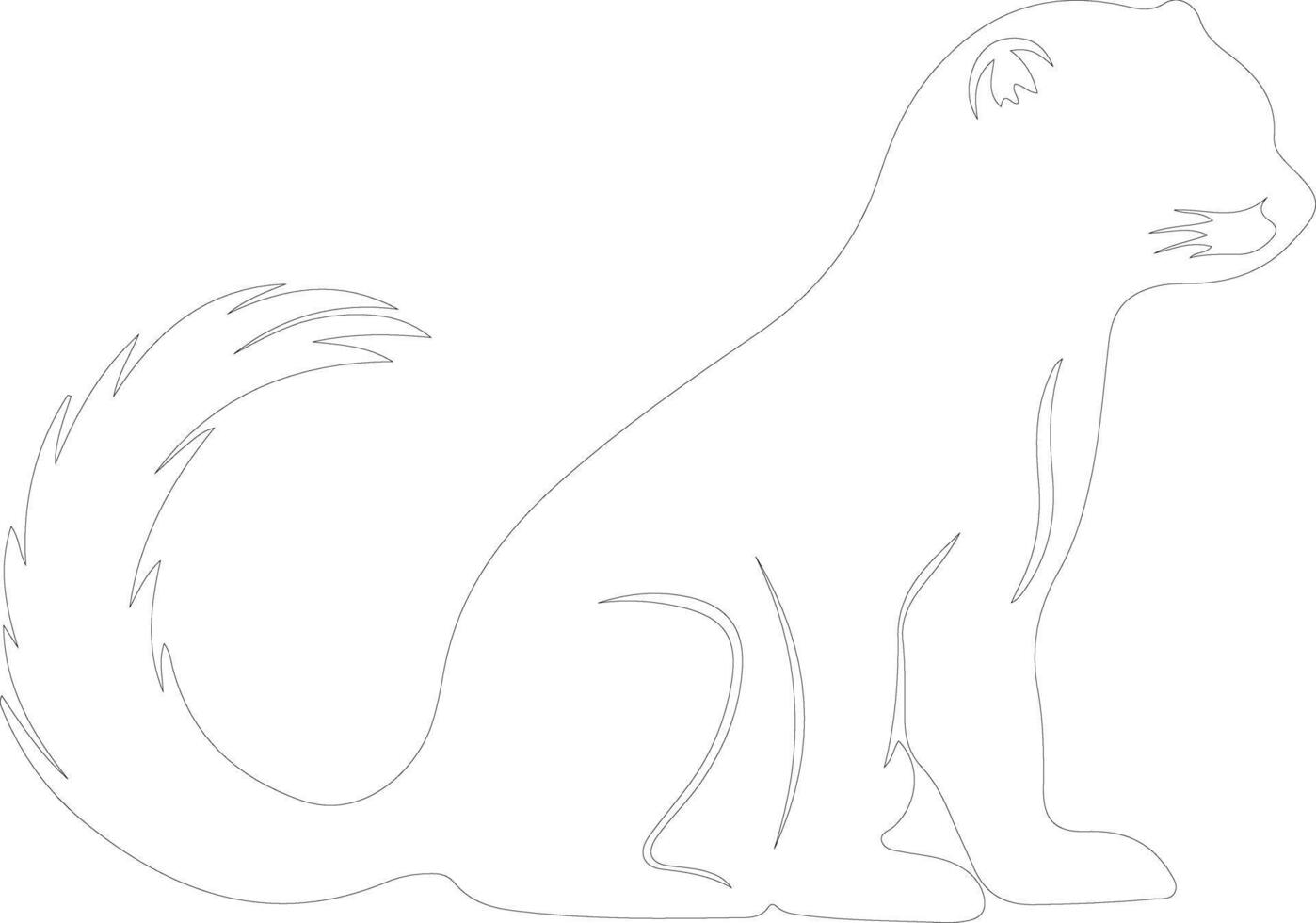 AI generated mongoose  outline silhouette vector