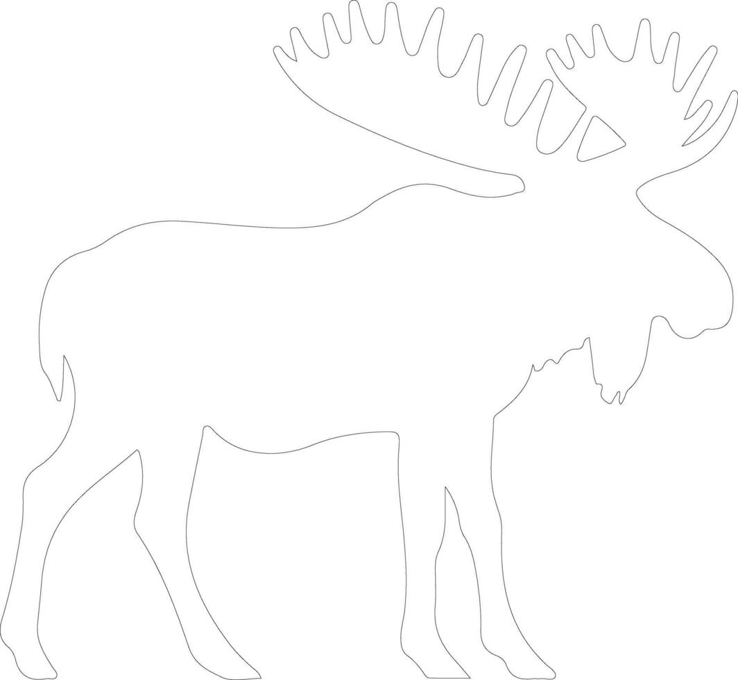 AI generated moose  outline silhouette vector