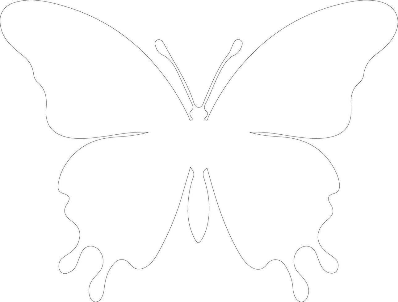 AI generated morpho butterfly  outline silhouette vector
