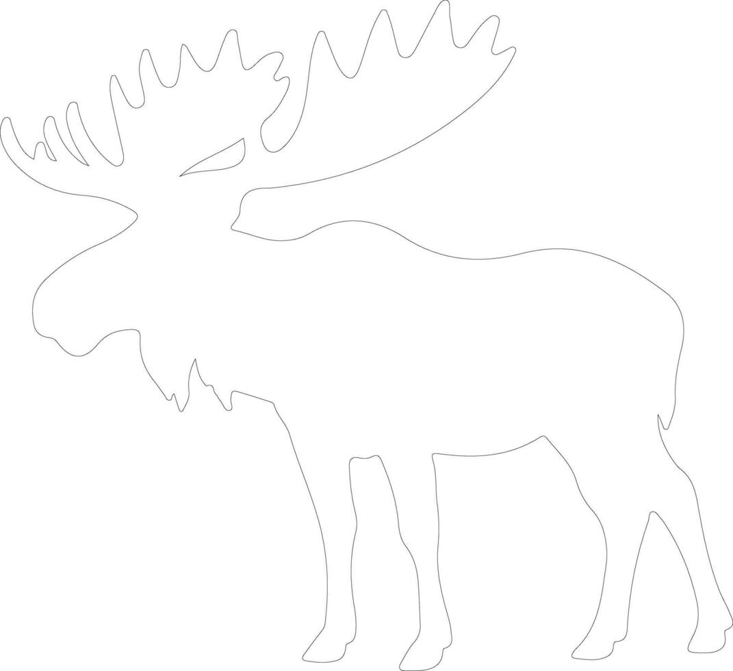 AI generated moose  outline silhouette vector