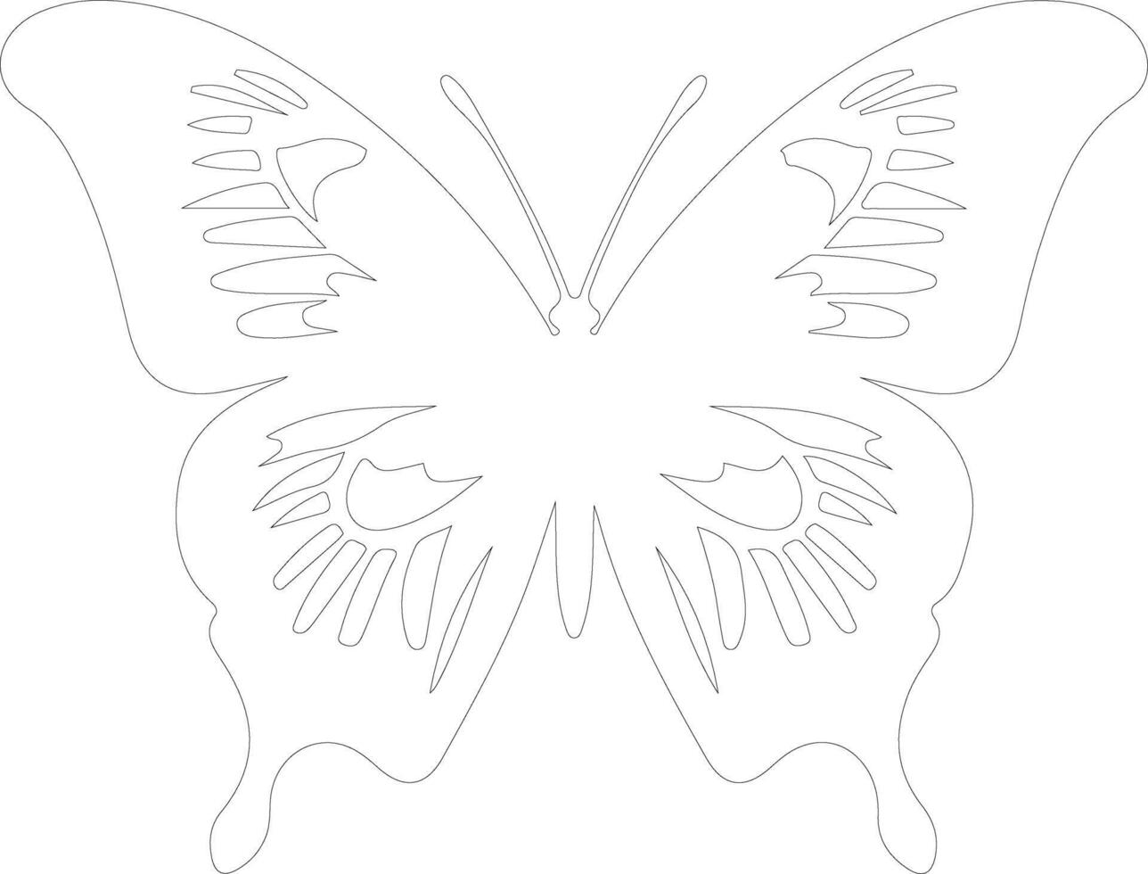 AI generated morpho butterfly  outline silhouette vector