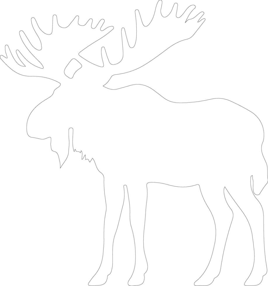 AI generated moose  outline silhouette vector
