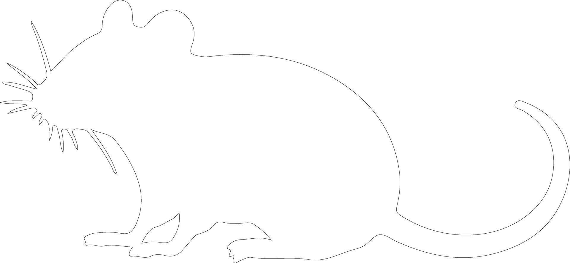 AI generated Mouse  outline silhouette vector