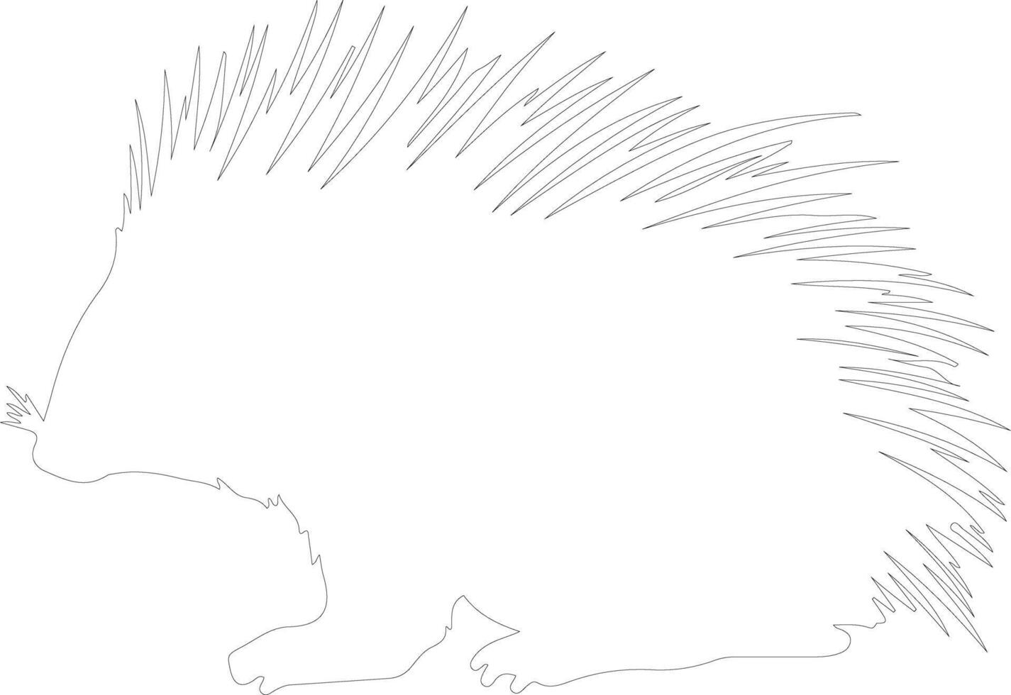 AI generated North American porcupine  outline silhouette vector