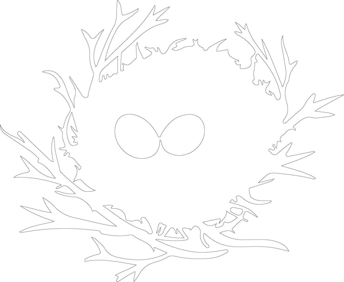 AI generated nest  outline silhouette vector