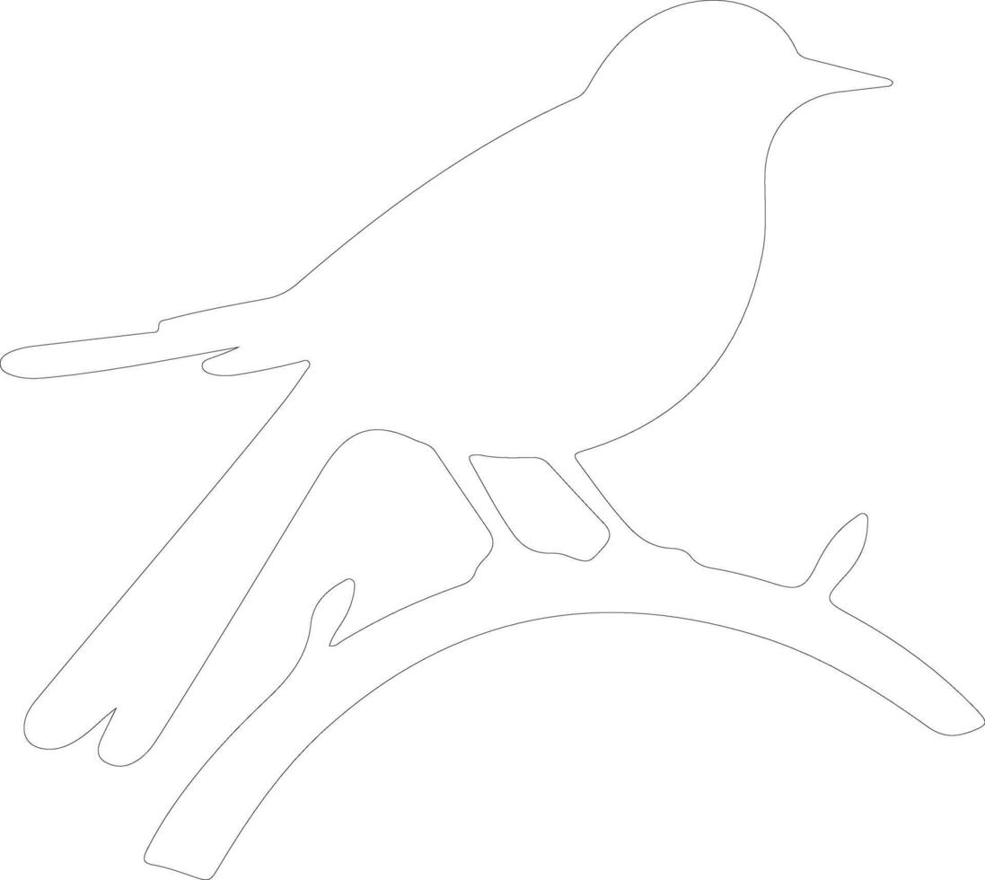 AI generated nightingale  outline silhouette vector