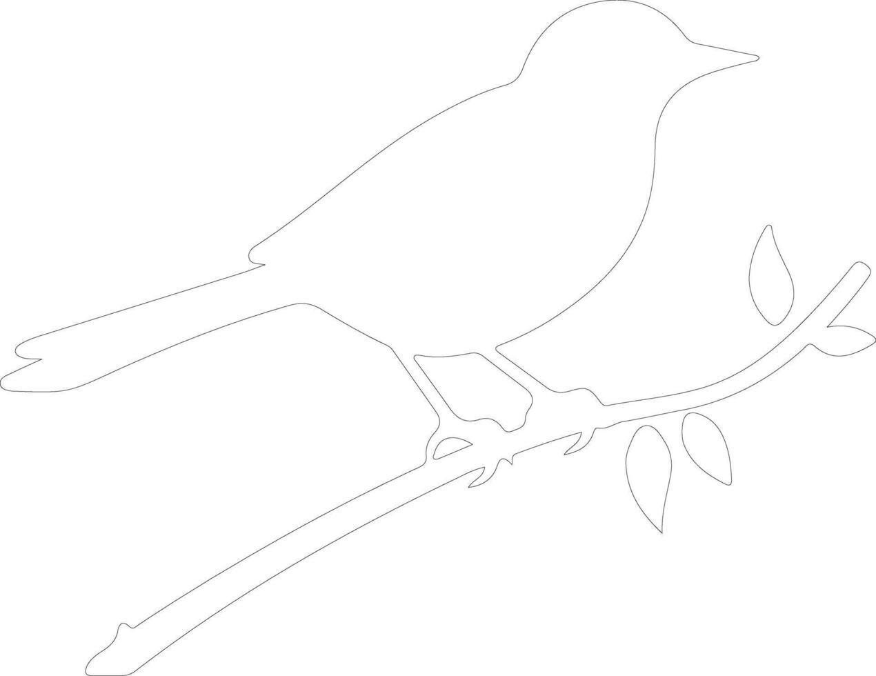 AI generated nightingale  outline silhouette vector