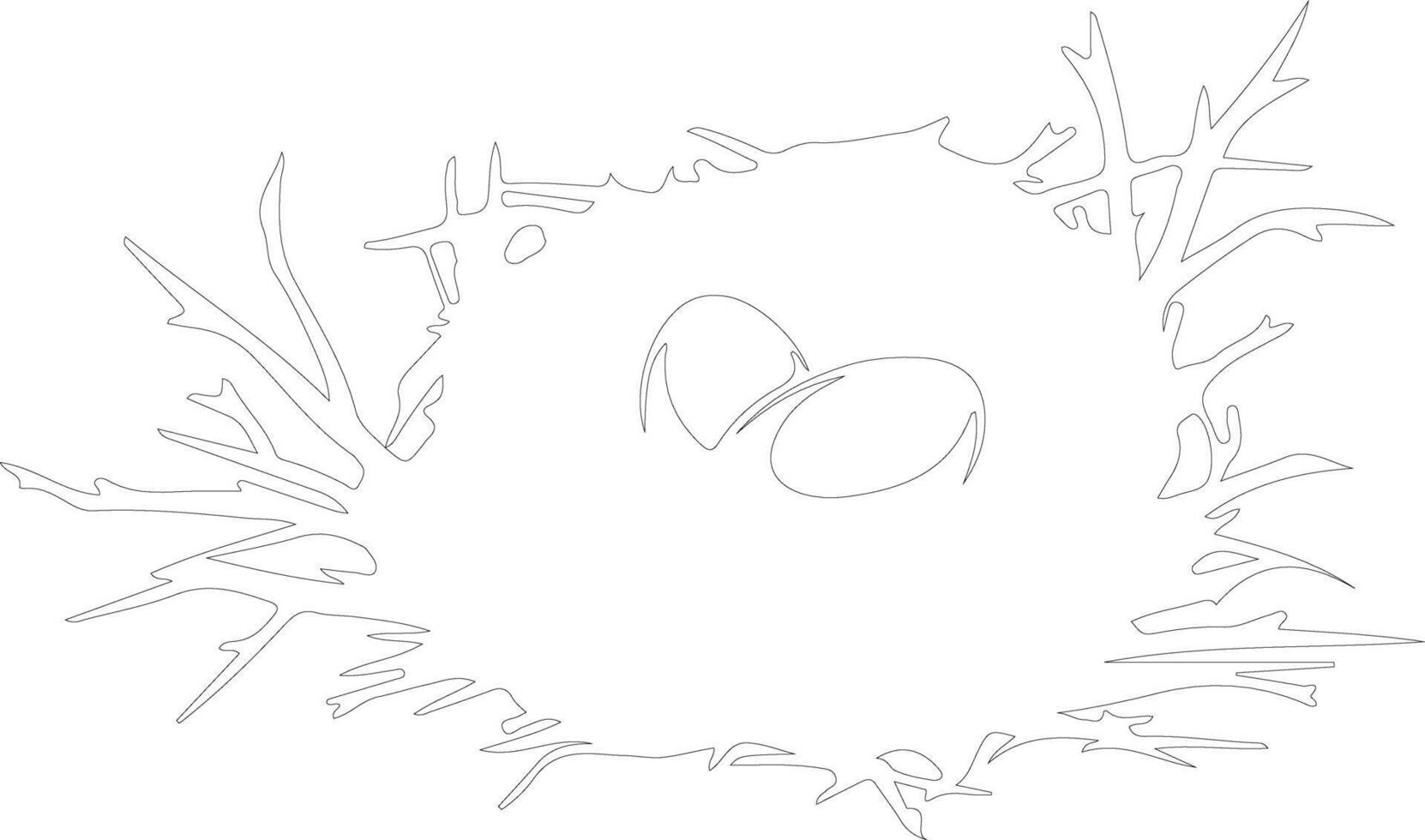 AI generated nest  outline silhouette vector