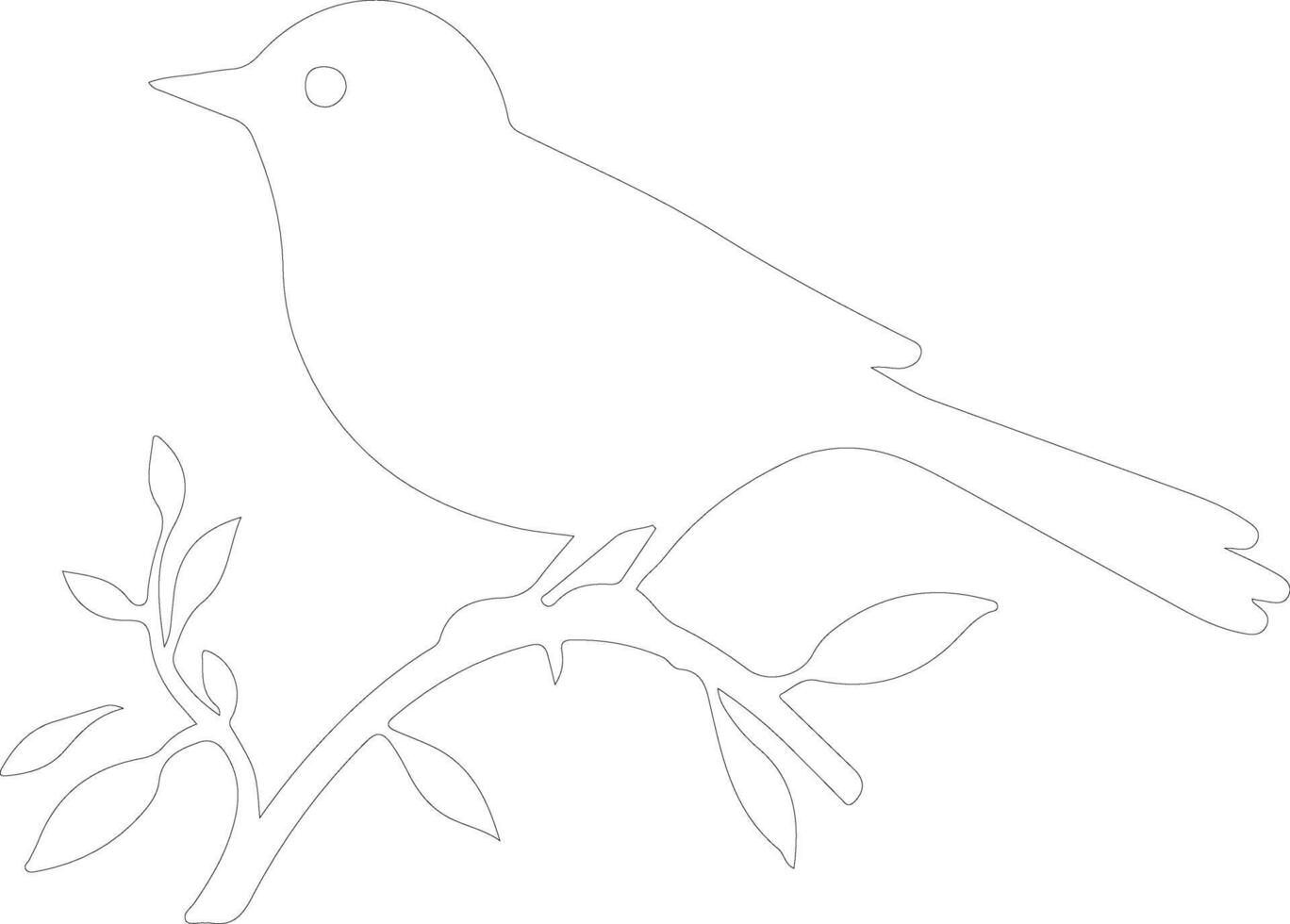 AI generated nightingale  outline silhouette vector