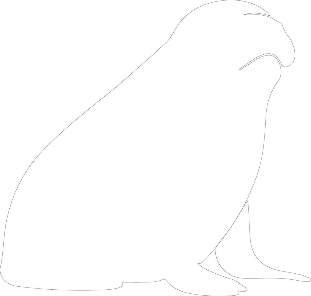 AI generated northern elephant seal outline silhouette vector