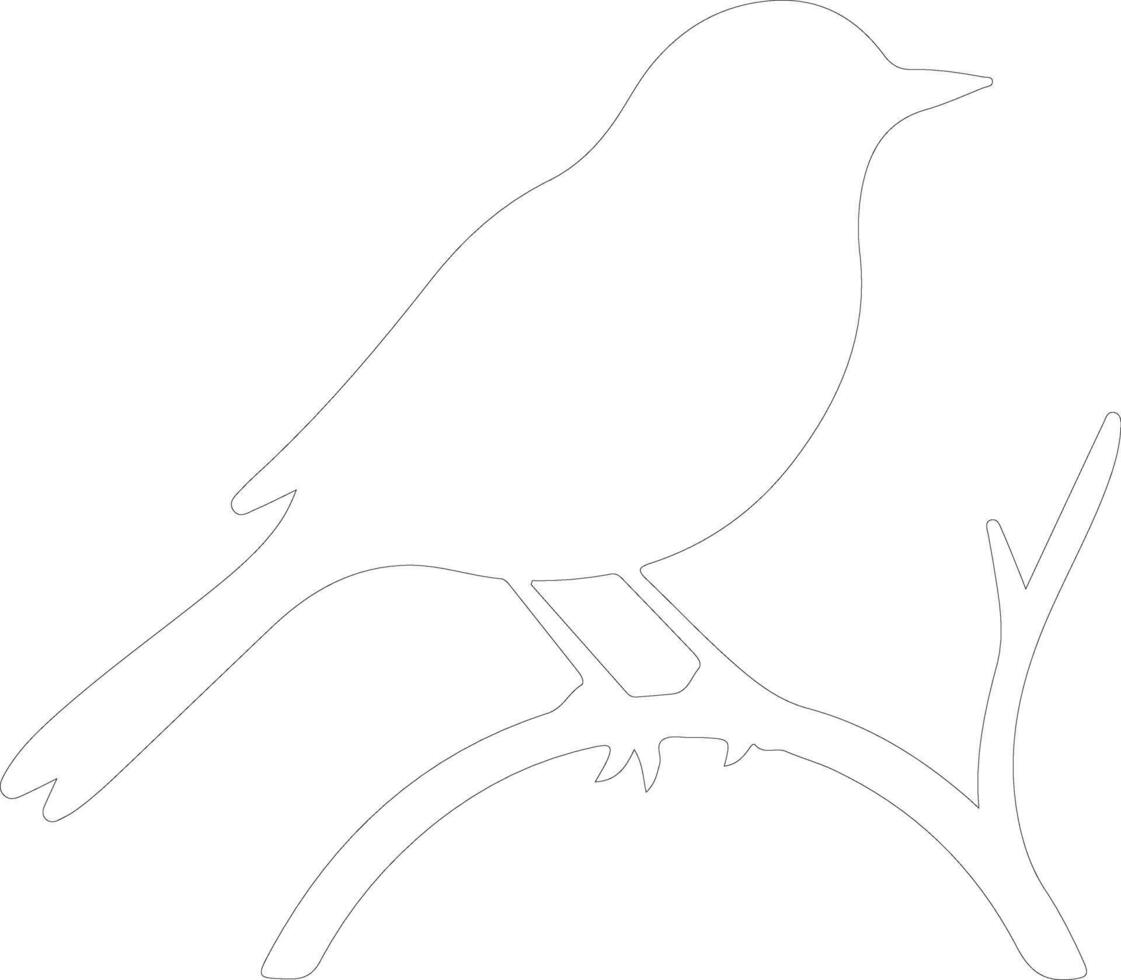 AI generated nightingale  outline silhouette vector