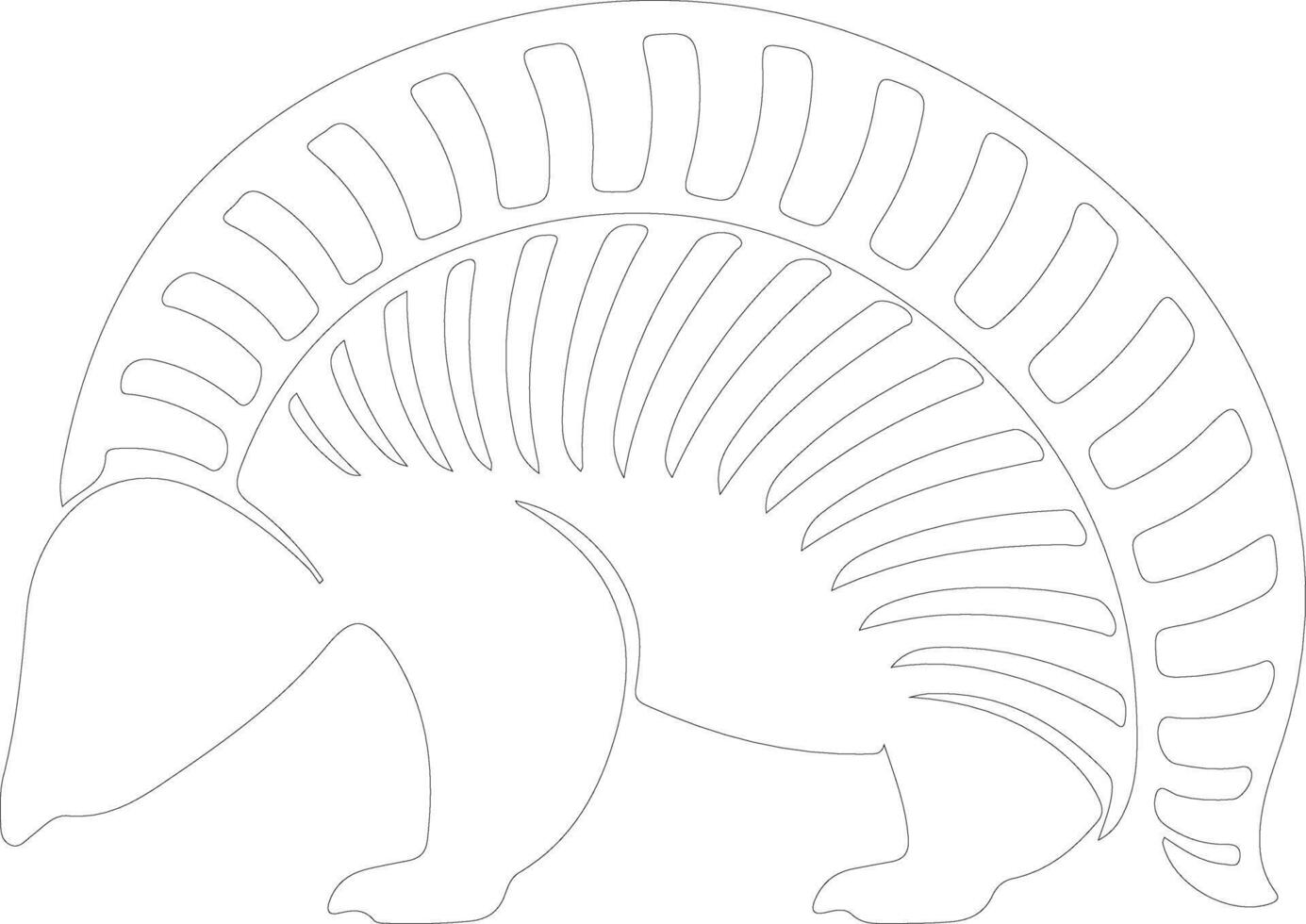 AI generated nine-banded armadillo  outline silhouette vector