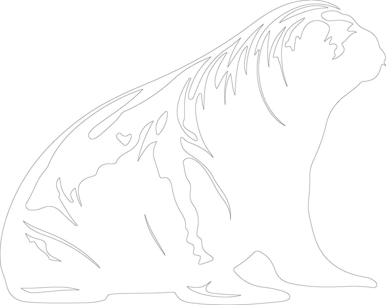 AI generated northern elephant seal  outline silhouette vector