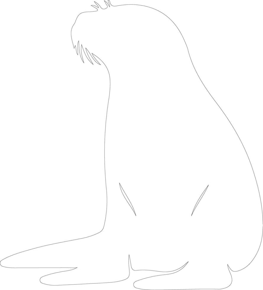 AI generated northern fur seal outline silhouette vector