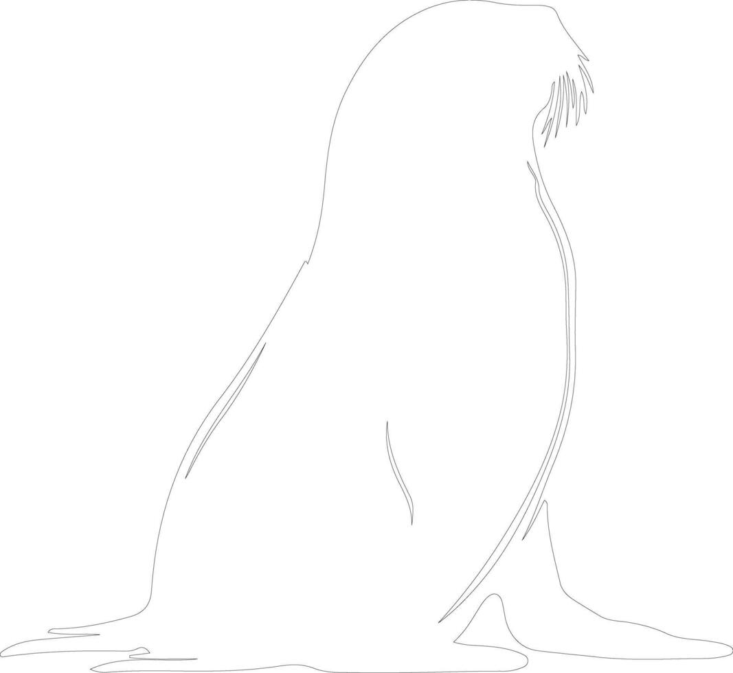 AI generated northern fur seal  outline silhouette vector