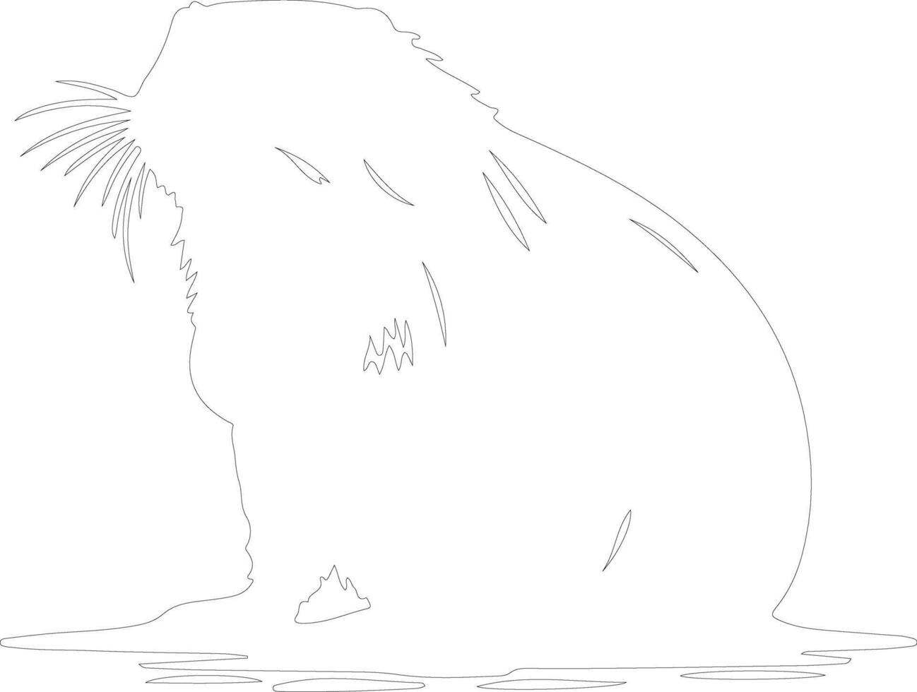 AI generated nutria outline silhouette vector