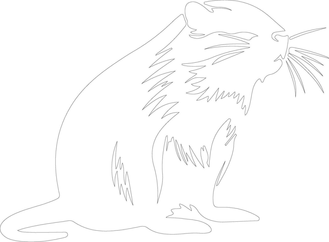 AI generated nutria  outline silhouette vector