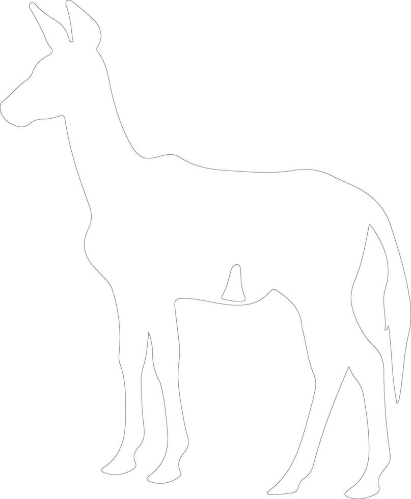 AI generated okapi  outline silhouette vector