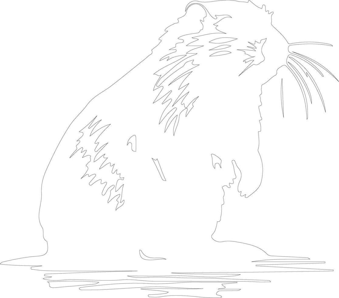 AI generated nutria  outline silhouette vector