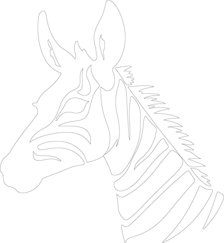 AI generated okapi  outline silhouette vector