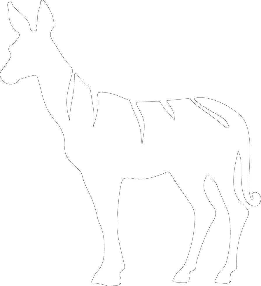 AI generated okapi  outline silhouette vector