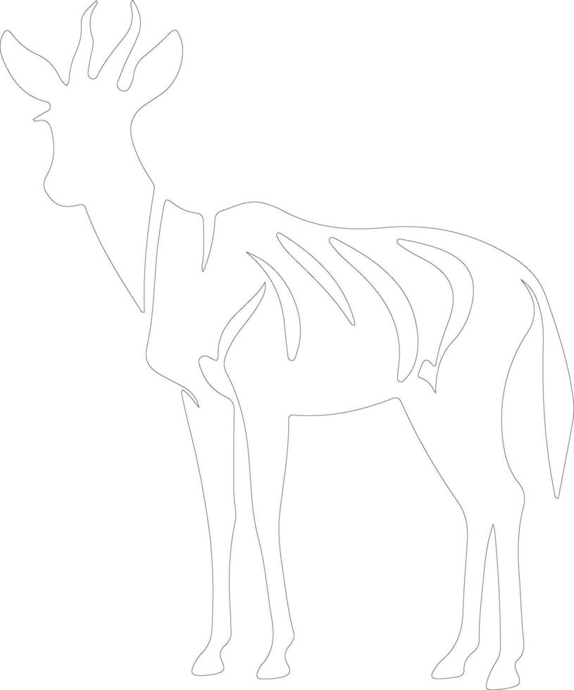 AI generated okapi  outline silhouette vector