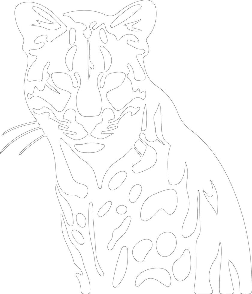 AI generated ocelot  outline silhouette vector