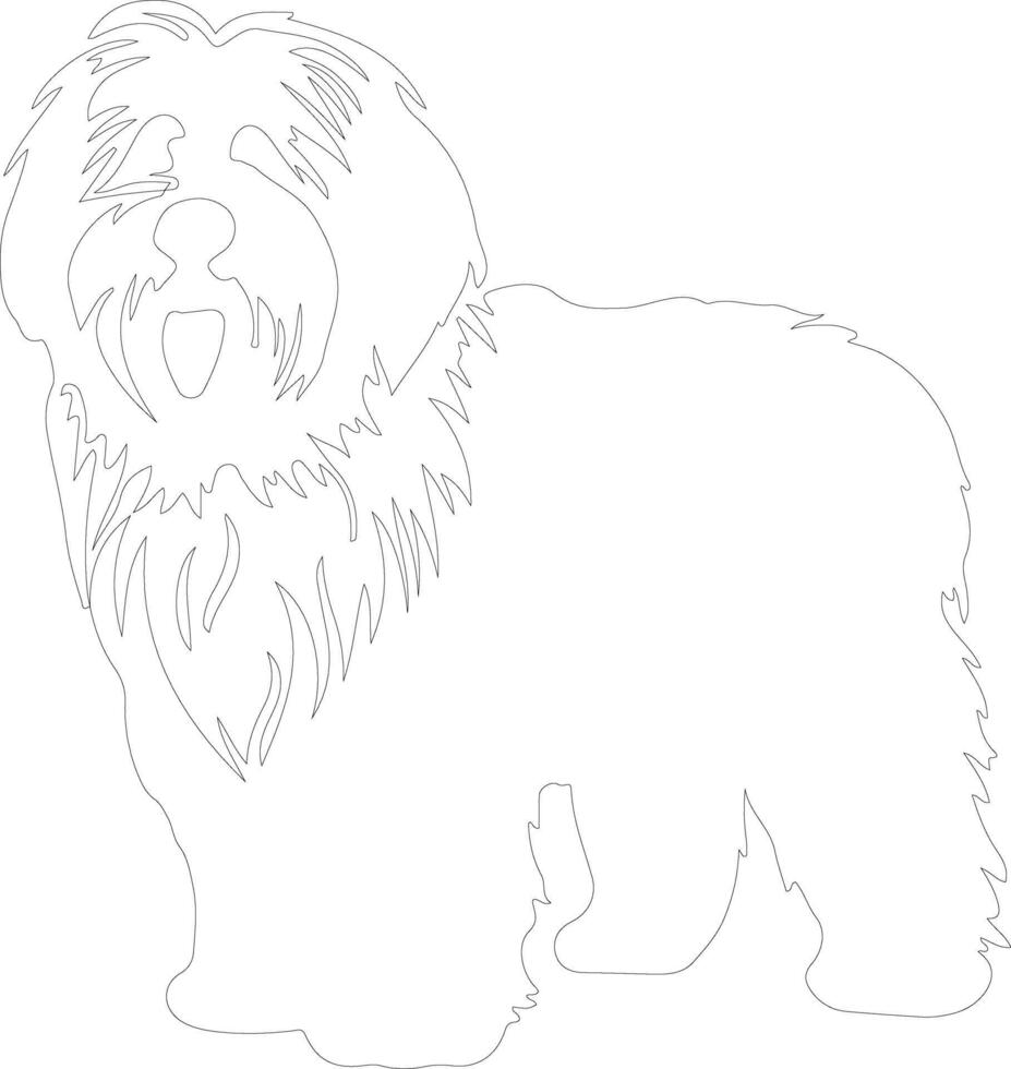 AI generated old English sheepdog  outline silhouette vector