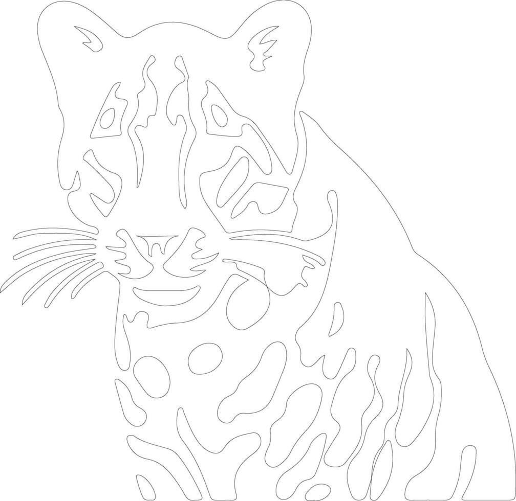 ai generado ocelote contorno silueta vector