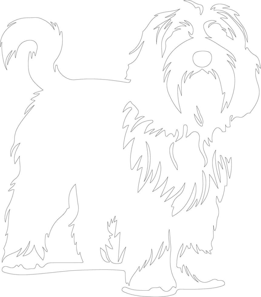 AI generated old English sheepdog  outline silhouette vector