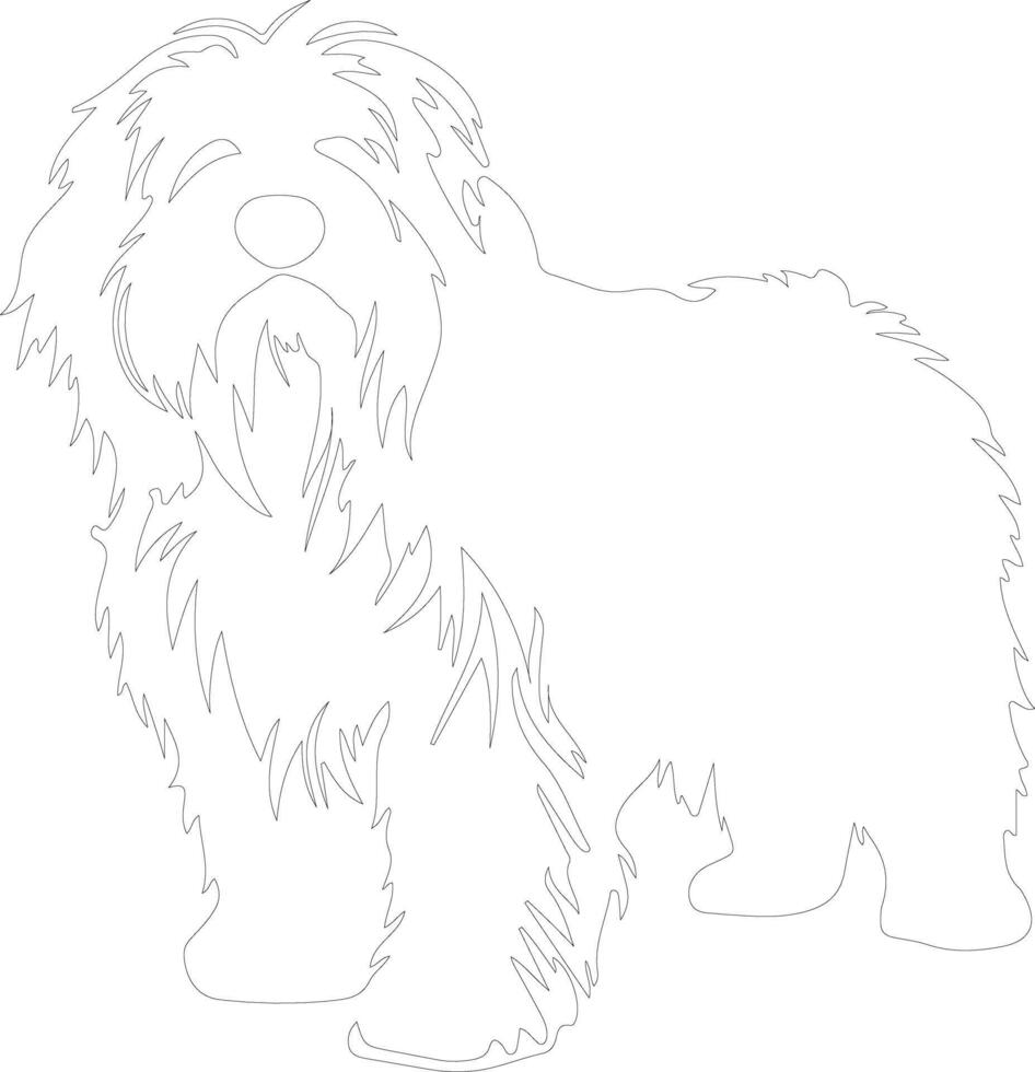 AI generated old English sheepdog  outline silhouette vector