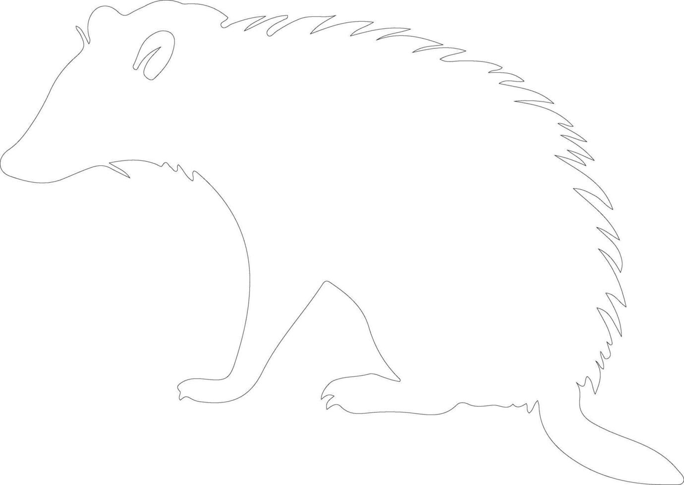 AI generated opossum outline silhouette vector