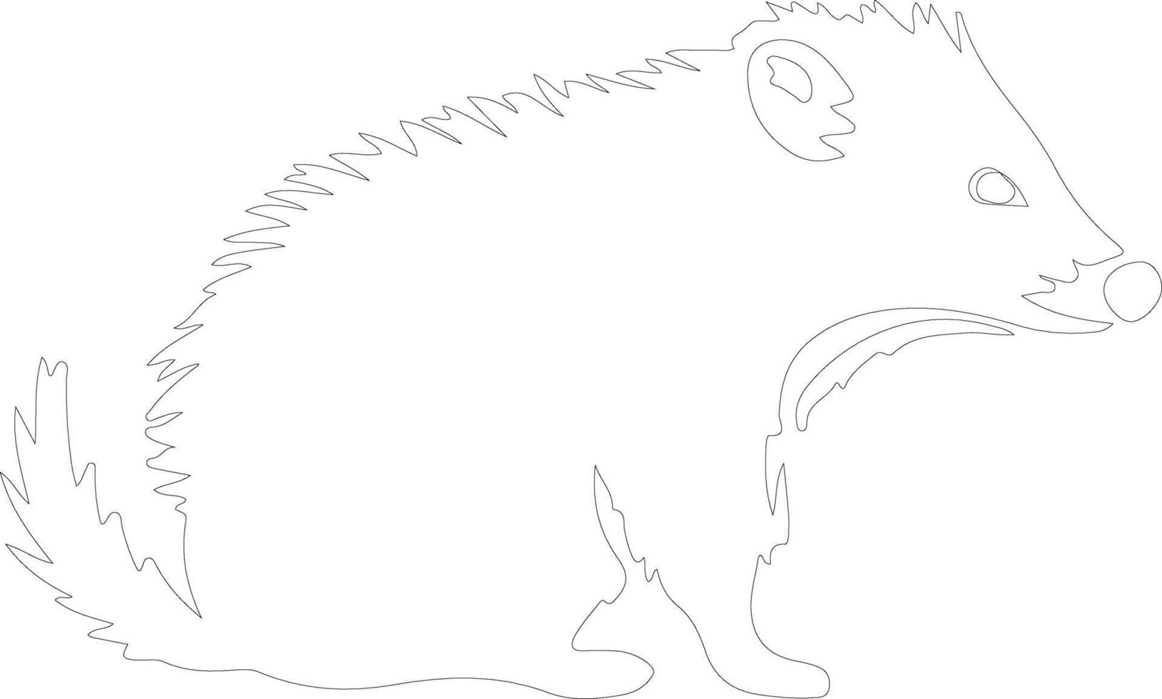 AI generated opossum  outline silhouette vector