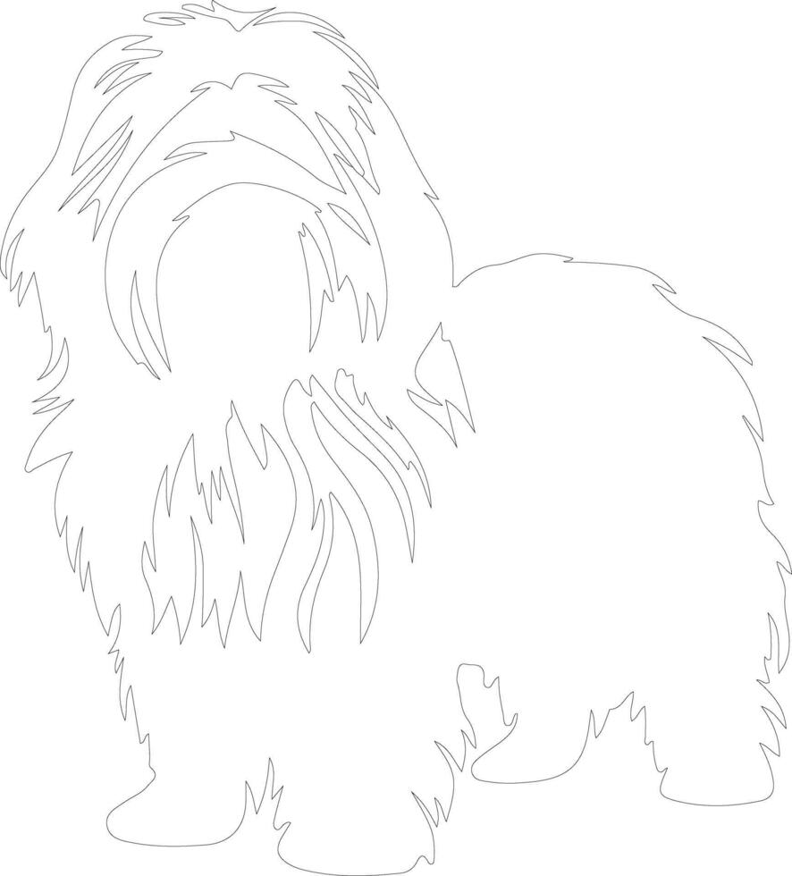 AI generated old English sheepdog  outline silhouette vector