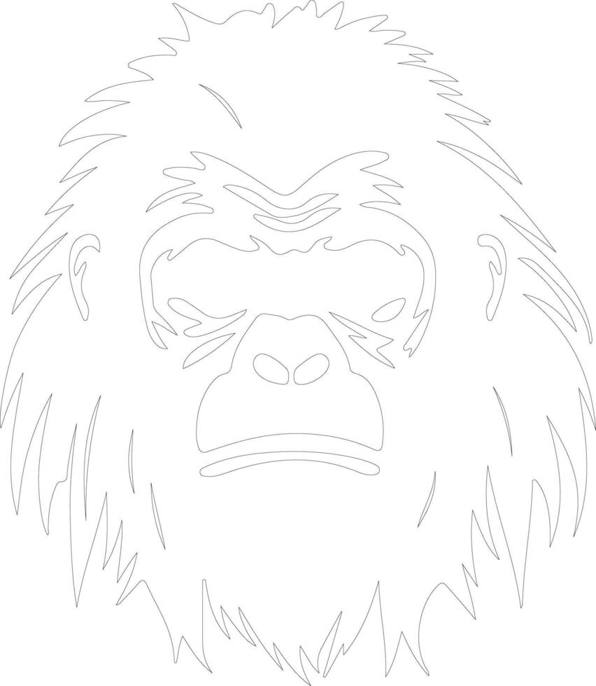 ai generado orangután contorno silueta vector