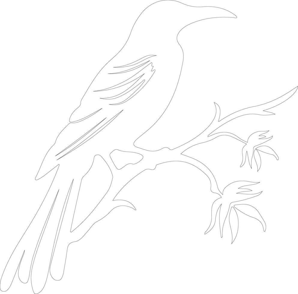 AI generated oropendola  outline silhouette vector