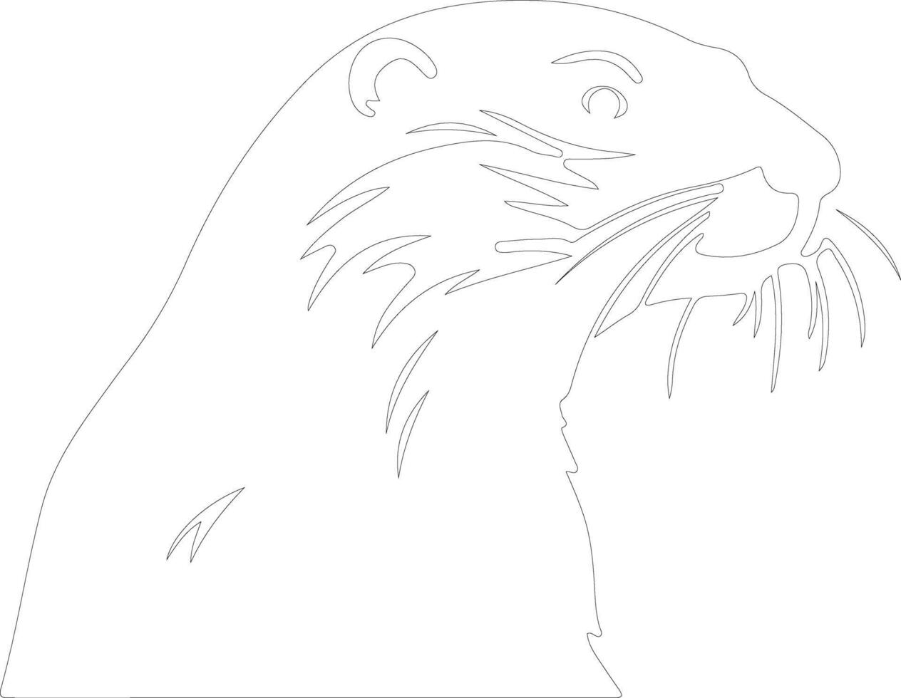 AI generated otter sea  outline silhouette vector