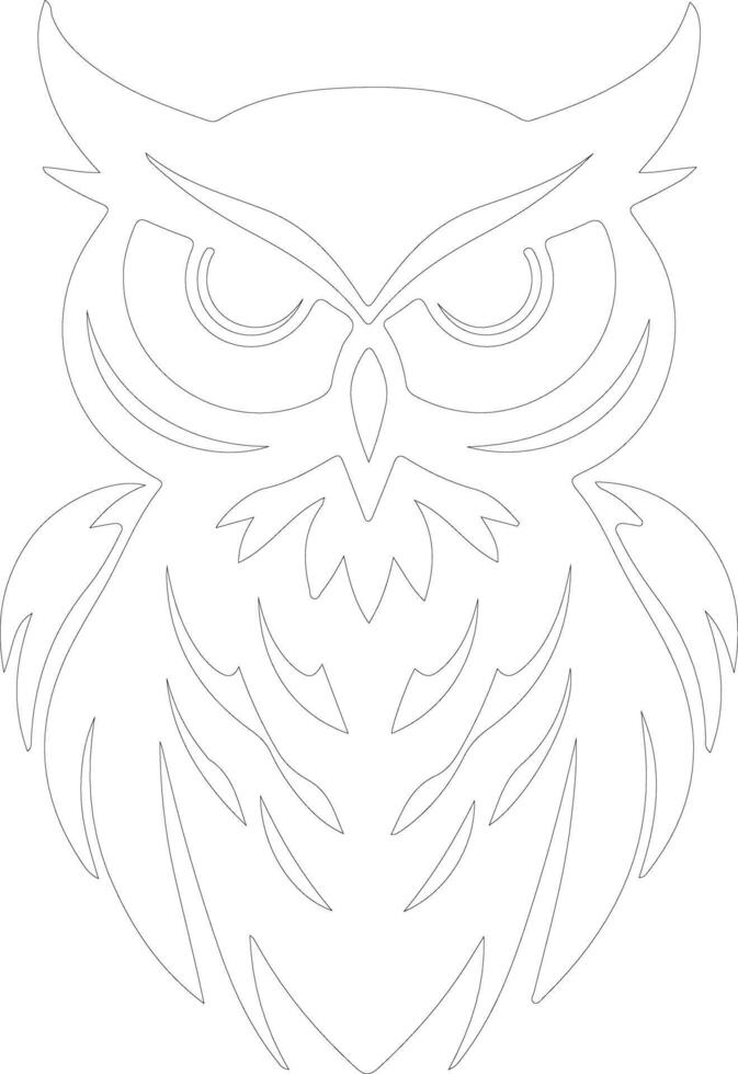 AI generated owl  outline silhouette vector