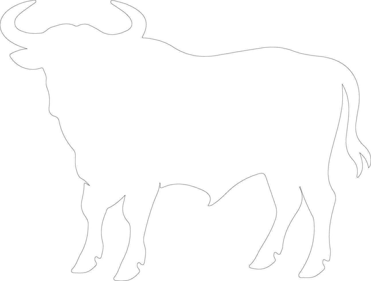 AI generated ox  outline silhouette vector