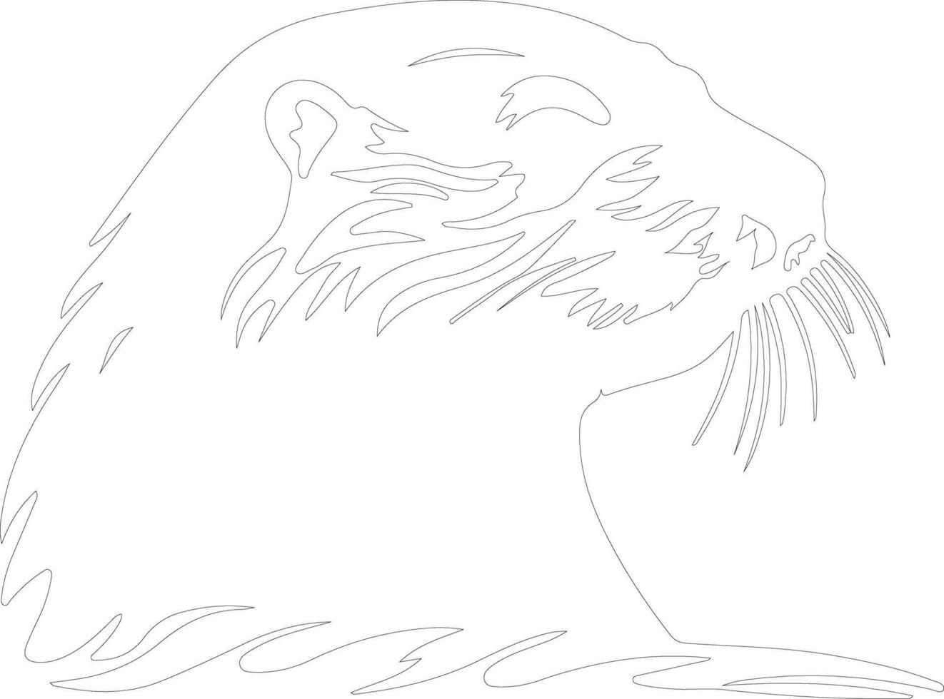AI generated otter sea  outline silhouette vector