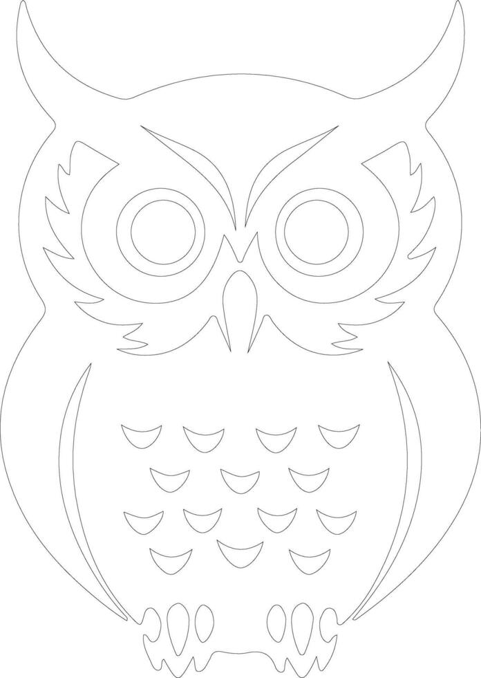 AI generated owl  outline silhouette vector